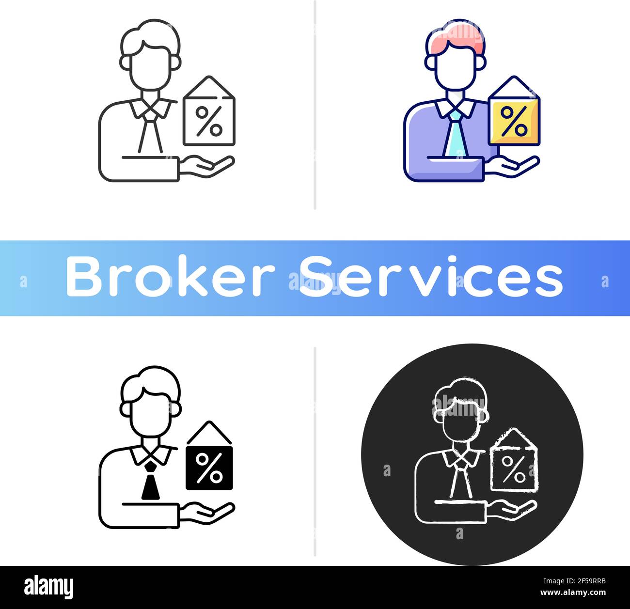 Mortgage broker icon Stock Vector