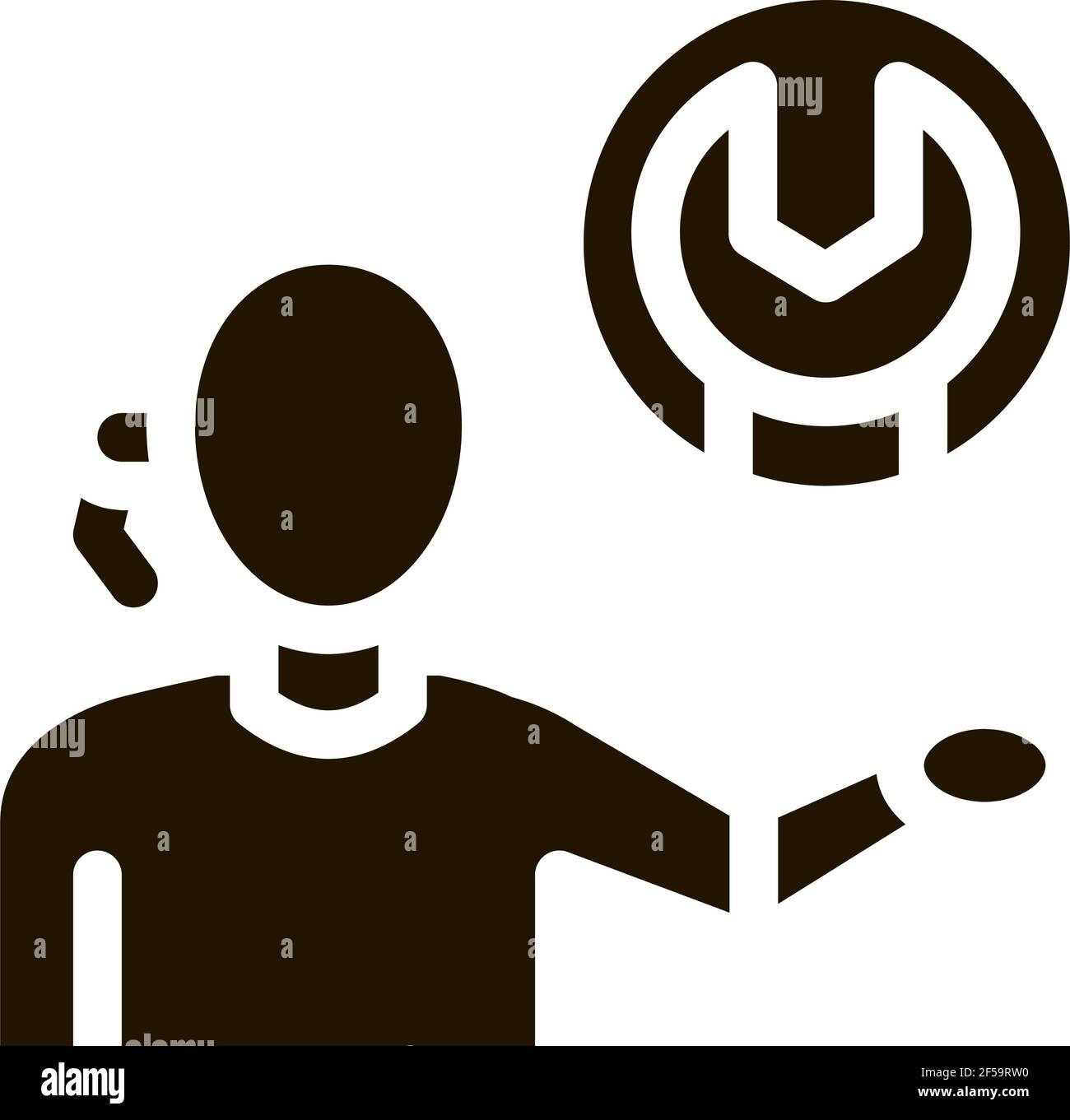 contact help setting problems icon Vector Glyph Illustration Stock Vector