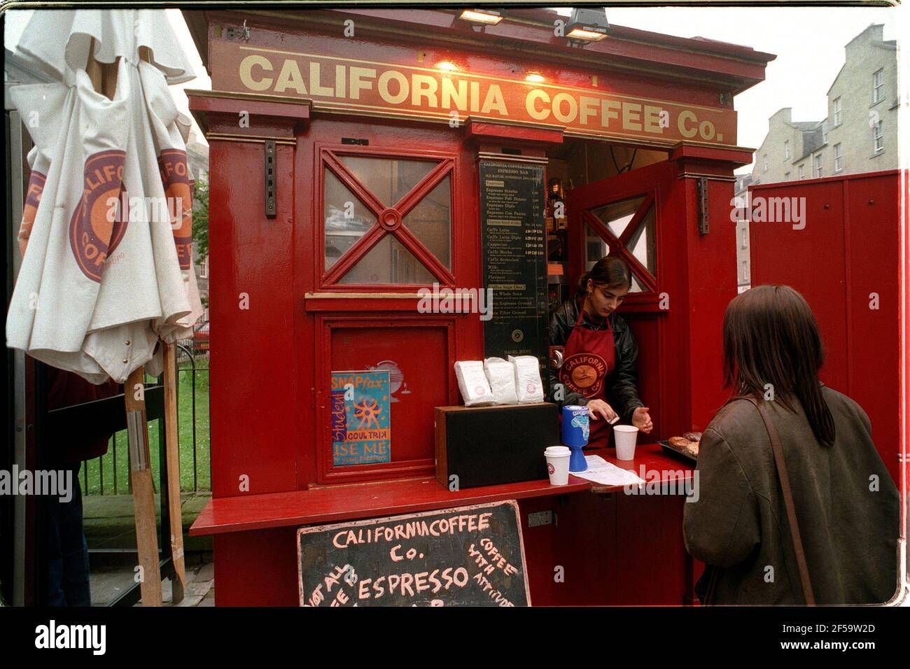 Coffee kiosk, Edinburgh California Coffee Company Kiosk Stock Photo Alamy