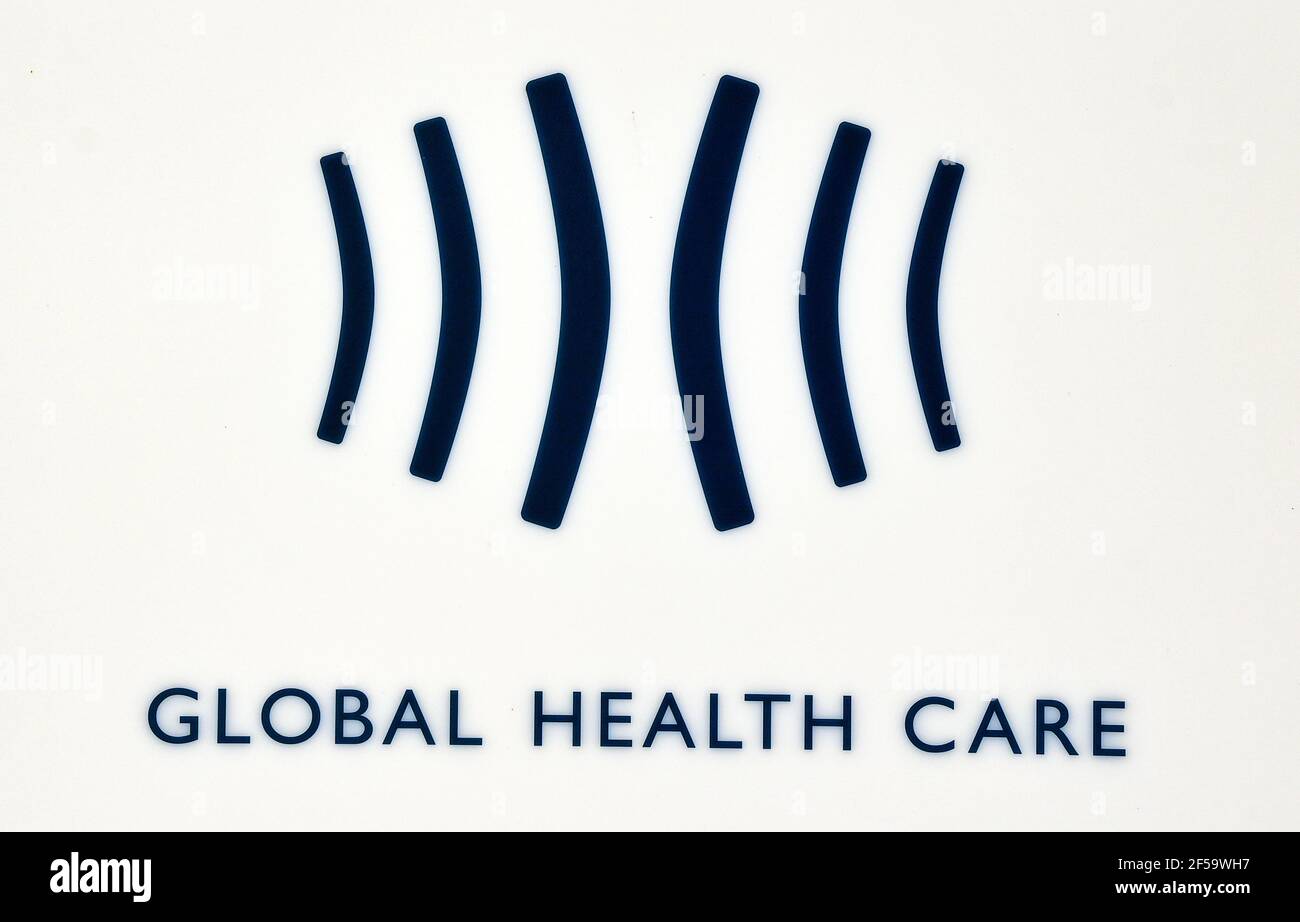 Wildau, Germany. 24th Mar, 2021. The logo of the company GHC Global Health Care GmbH. GHC Global Health Care GmbH has been active on the international market as a certified medical device manufacturer (ISO 13485) since 2001. The company develops remote treatment systems for emergency use and routine treatment of patients, which are used, among others, in rescue services (tele-emergency doctor), doctors' surgeries, hospitals and nursing homes as well as on offshore wind energy platforms and in merchant shipping. Credit: Patrick Pleul/dpa-Zentralbild/ZB/dpa/Alamy Live News Stock Photo