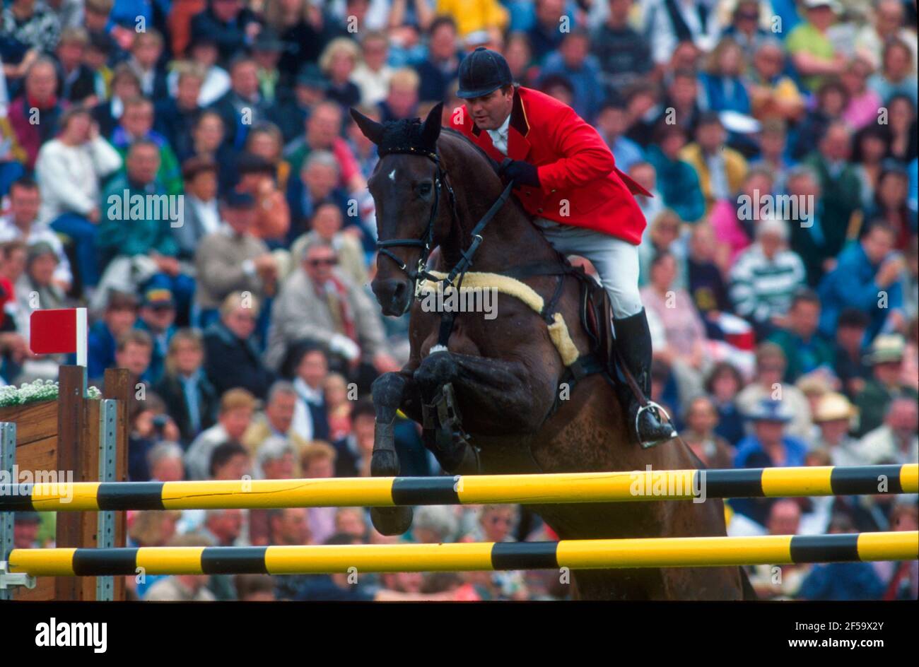 CHIO Aachen June 1997, Peter Weinberg (GER) riding Polarkoenig Stock Photo