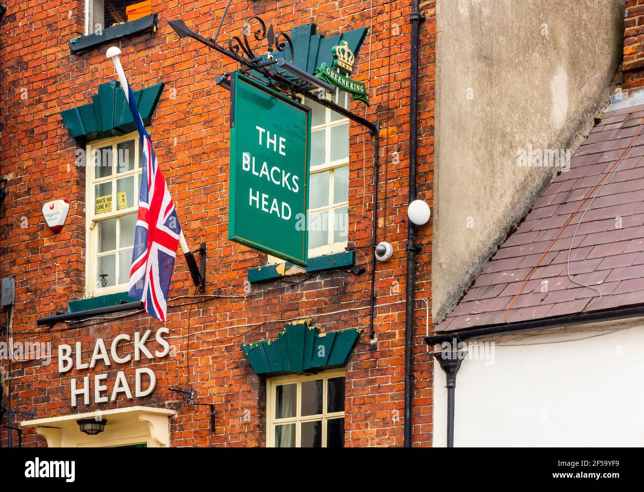 Exterior of the Blacks Head pub in Wirksworth Derbyshire England UK prior to its renaming due to the racist connotations of its original name. Stock Photo