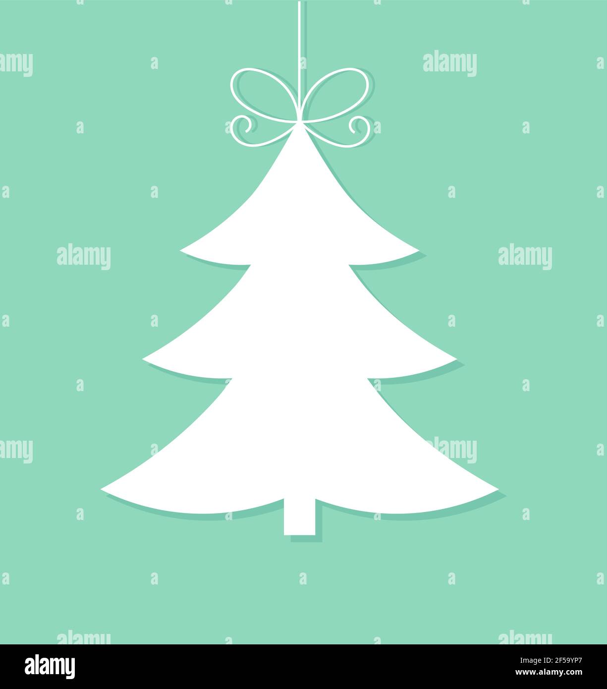 White Christmas tree ornament. Vector illustration Stock Vector Image