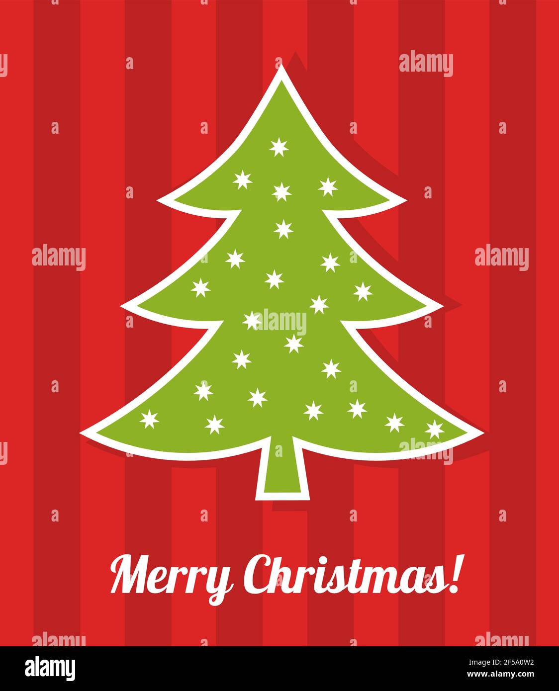 Green Christmas tree card. Vector illustration Stock Vector Image & Art ...