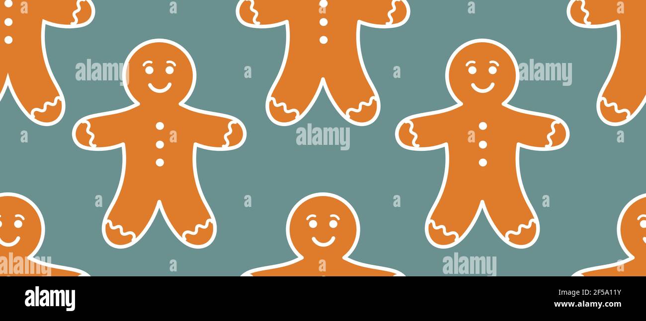 Gingerbread man pattern. Vector illustration Stock Vector Image & Art ...