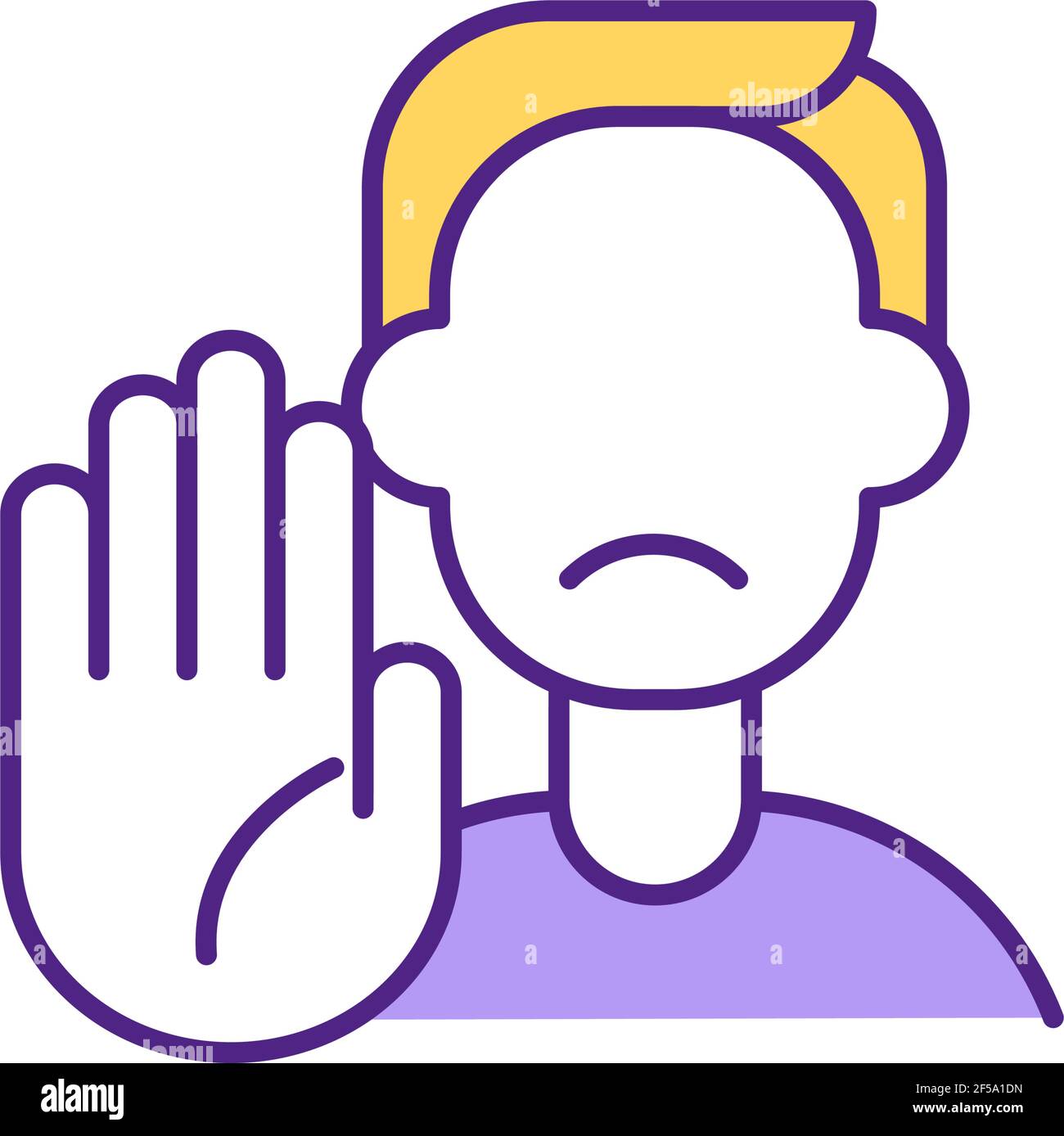 Man showing stop sign RGB color icon Stock Vector Image & Art - Alamy