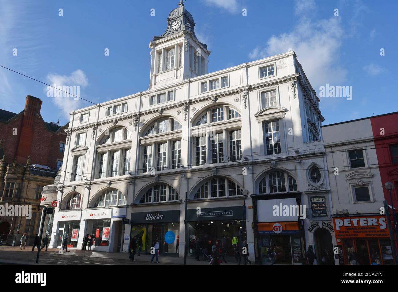 The frontage of the former Star and Telegraph building on High Street in Sheffield city centre England, grade II listed building Stock Photo