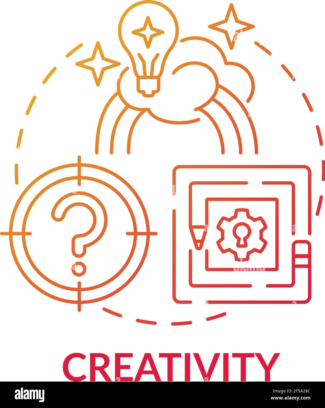 Creativity red gradient concept icon Stock Vector Image & Art - Alamy
