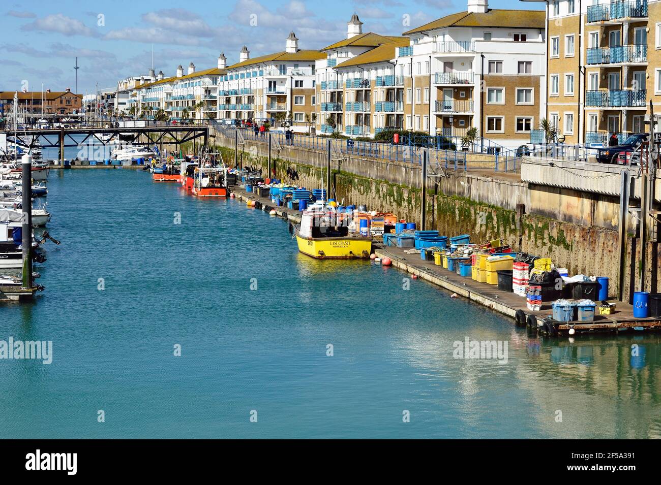 Boats moored in Brighton Marina Stock Photo