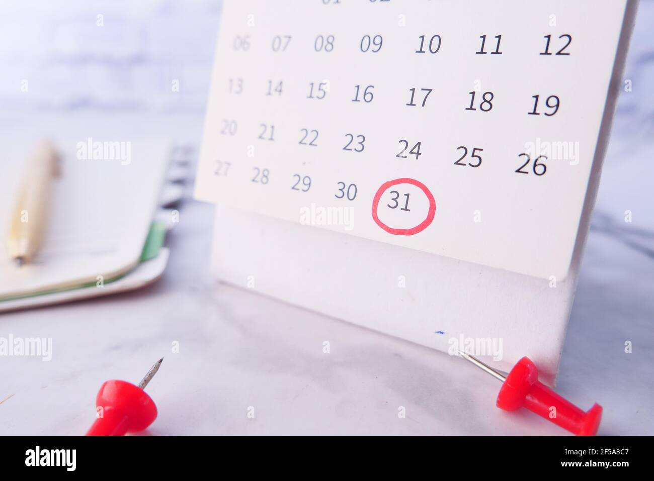 deadline concept with red mark on calendar date Stock Photo Alamy