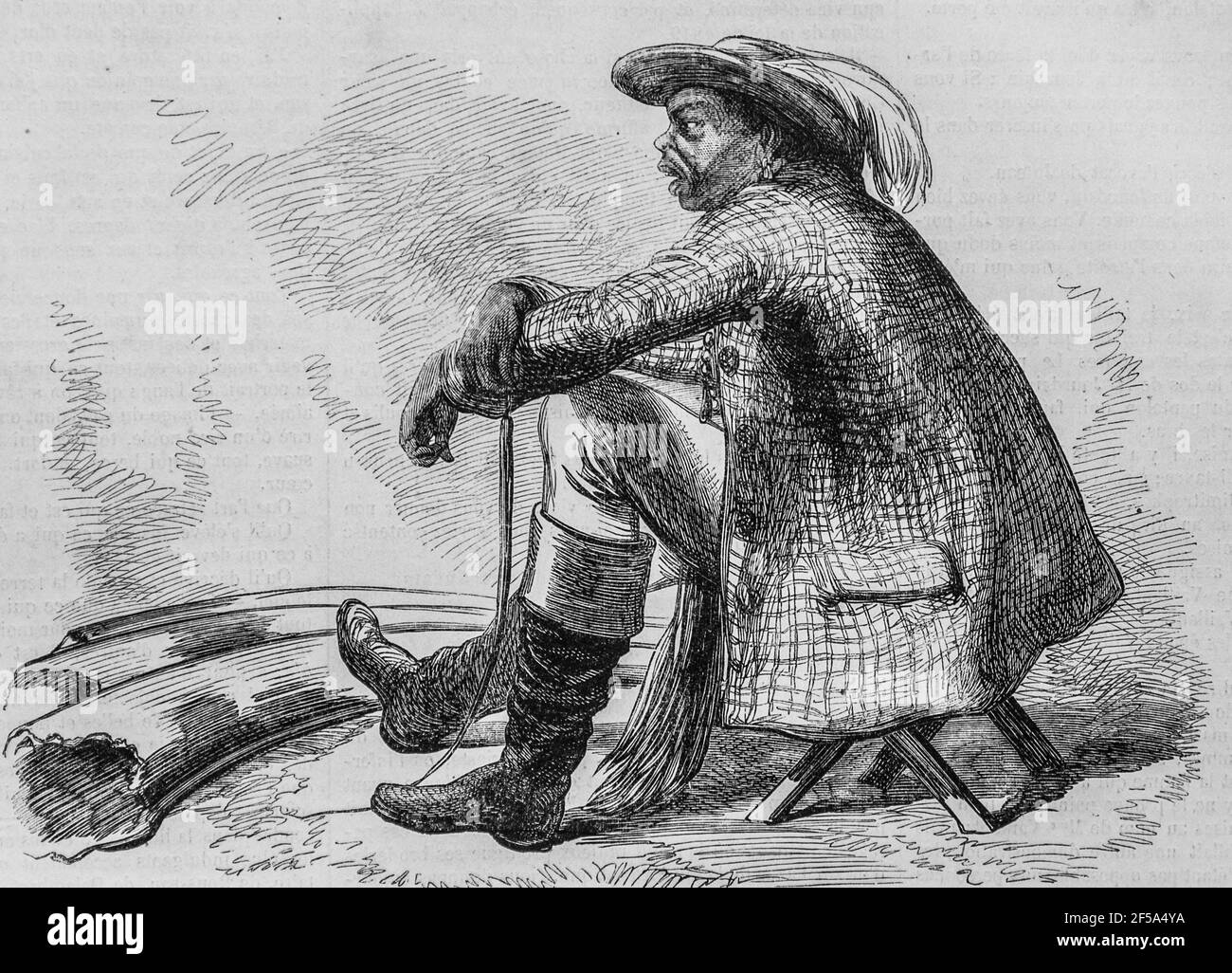 un chef de bechuanas,tribu cafre du cap de bonne esperance, l'univers illustre,editeur michel levy 1868 Stock Photo