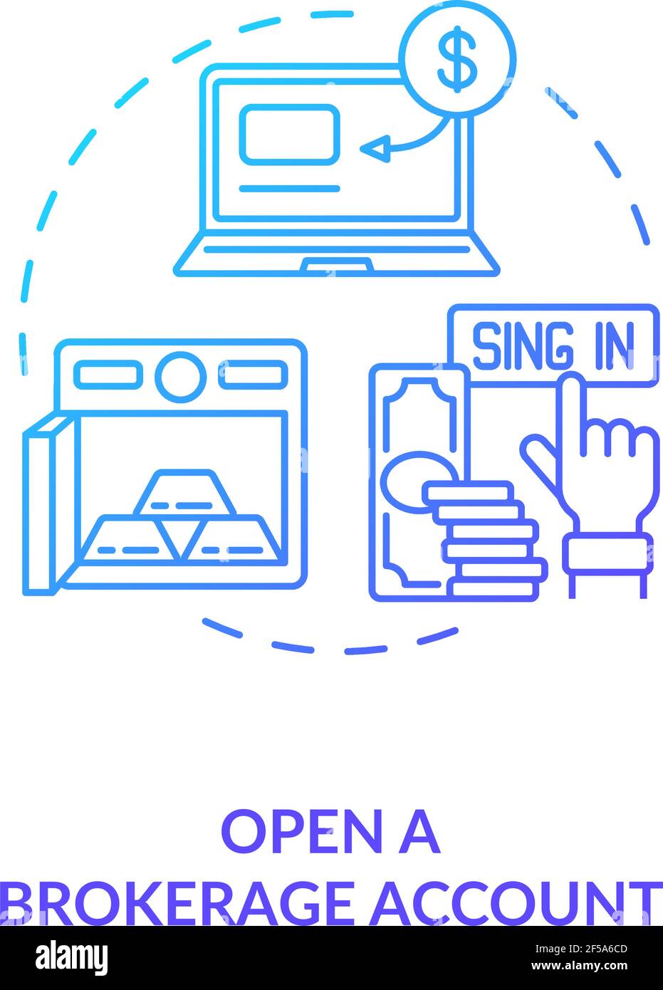 Opening brokerage account concept icon Stock Vector Image & Art Alamy