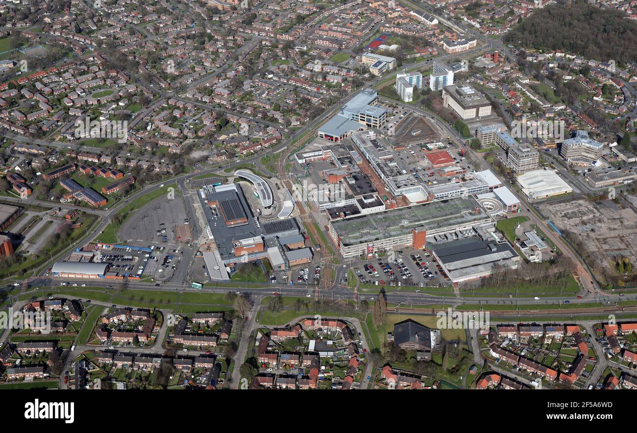 aerial view of Wythenshawe Civic Centre, Manchester Stock Photo