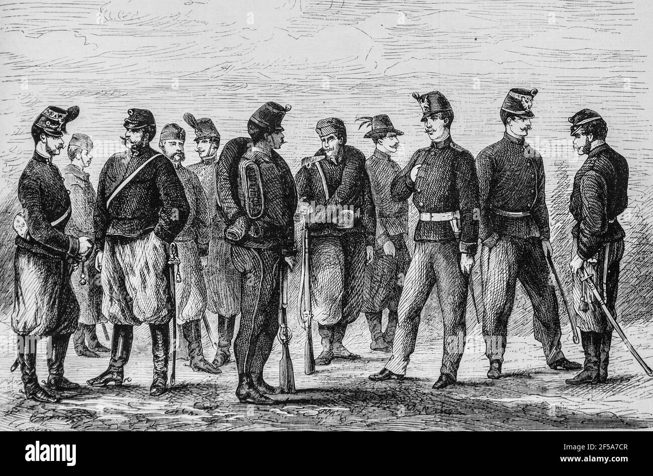 les nouveaux uniformes de l'armee autrichienne ,l'univers illustre,editeur  michel levy 1868 Stock Photo - Alamy