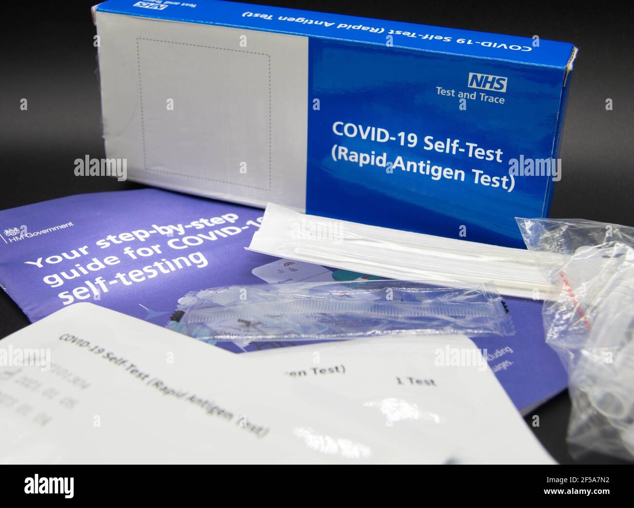 Covid 19 self test used in UK schools Stock Photo