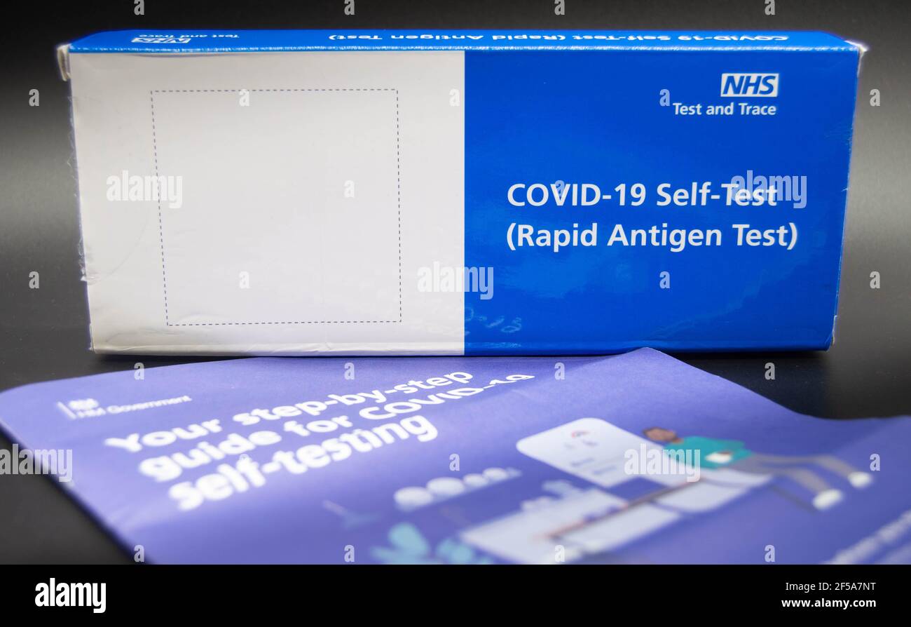 Covid 19 self test used in UK schools Stock Photo
