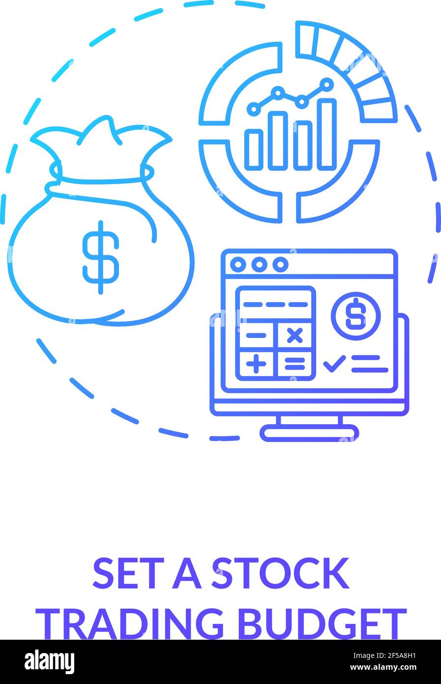 Setting stock trading budget concept icon Stock Vector