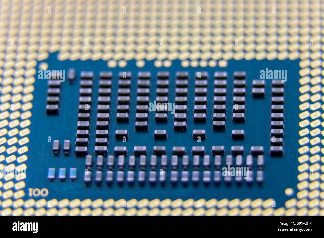 Top view closeup view of a modern CPU processor Stock Photo