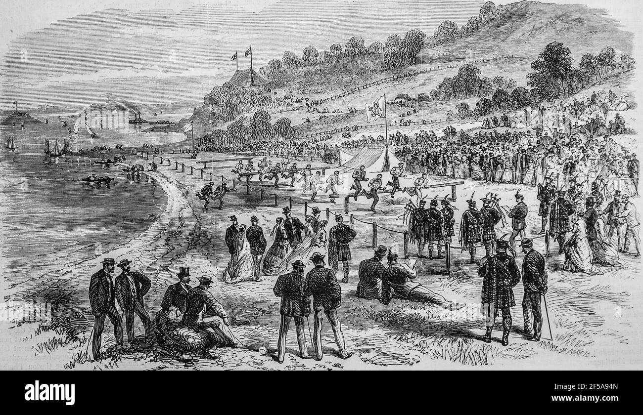 jeux de caledonian club a san-francisco ,l'univers illustre,editeur michel levy 1868 Stock Photo