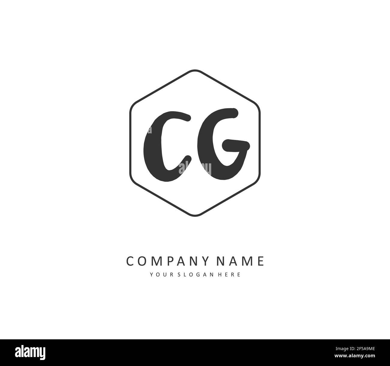 CG Initial letter handwriting and signature logo. A concept handwriting ...