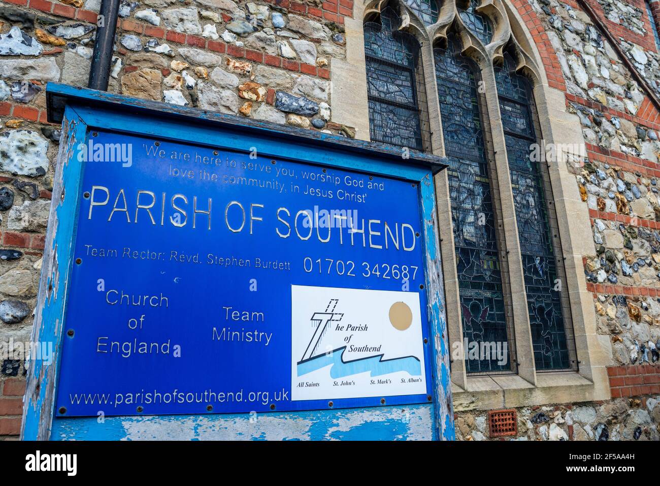 St Alban the Martyr Church, St Albans Church, in St. John's Road, Westcliff on Sea, Essex, UK. Anglican church. Parish of Southend, Church of England Stock Photo