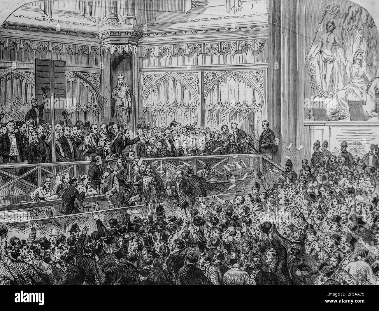 elections parlementaires a londres ,l'univers illustre,editeur michel levy 1868 Stock Photo