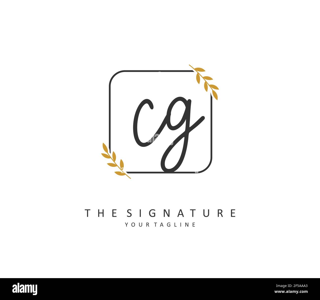 CG Initial letter handwriting and signature logo. A concept handwriting ...