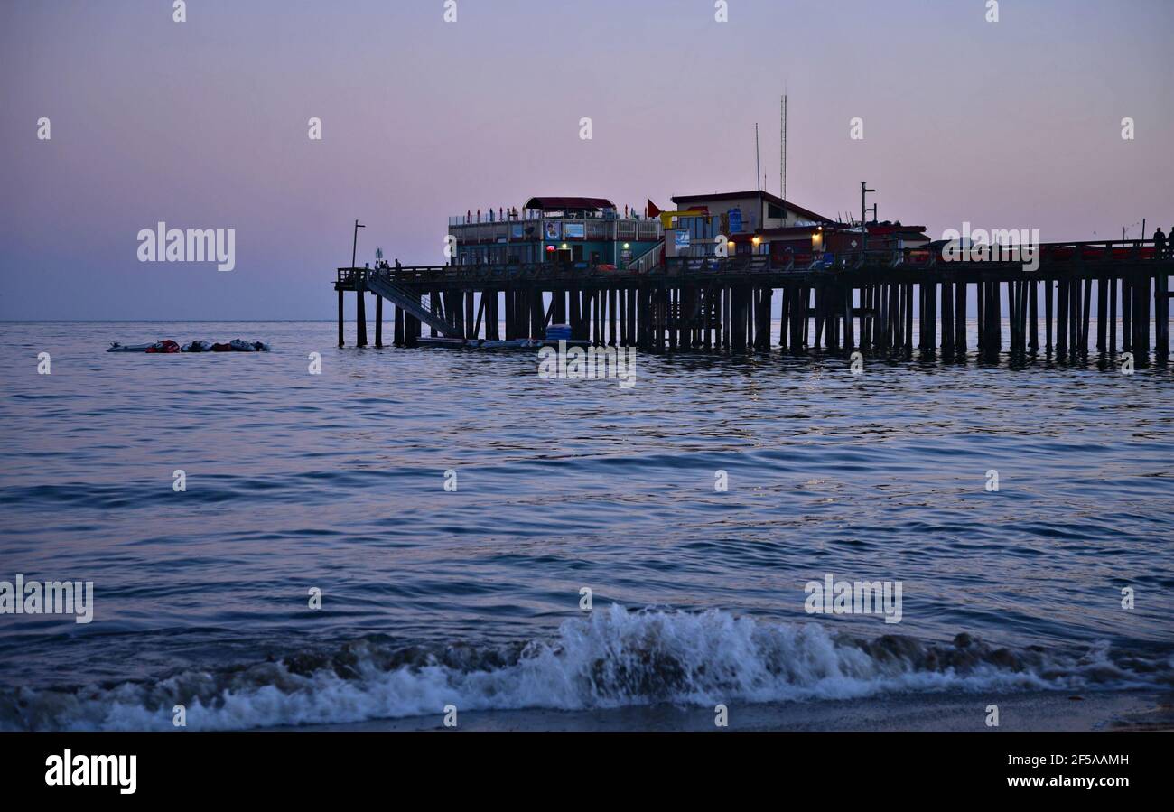 Sunset landscape with panoramic view of the Wharf House, the landmark
