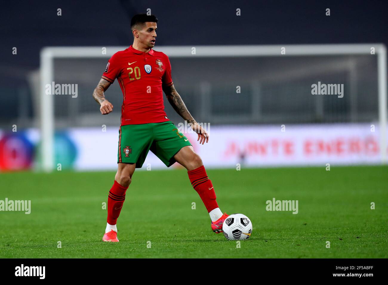 Joao Cancelo of Portugal in action during the FIFA World Cup 2022 Qualifiers match between Portugal and Azerbaijan