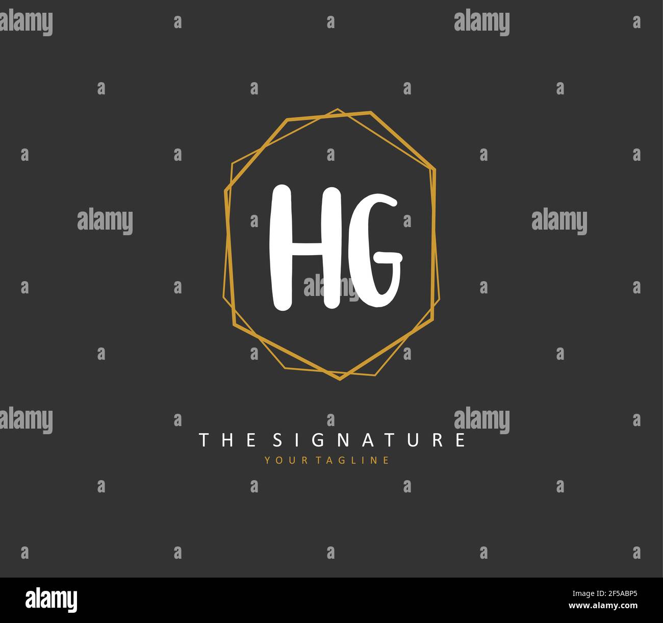 HG Initial letter handwriting and signature logo. A concept handwriting ...