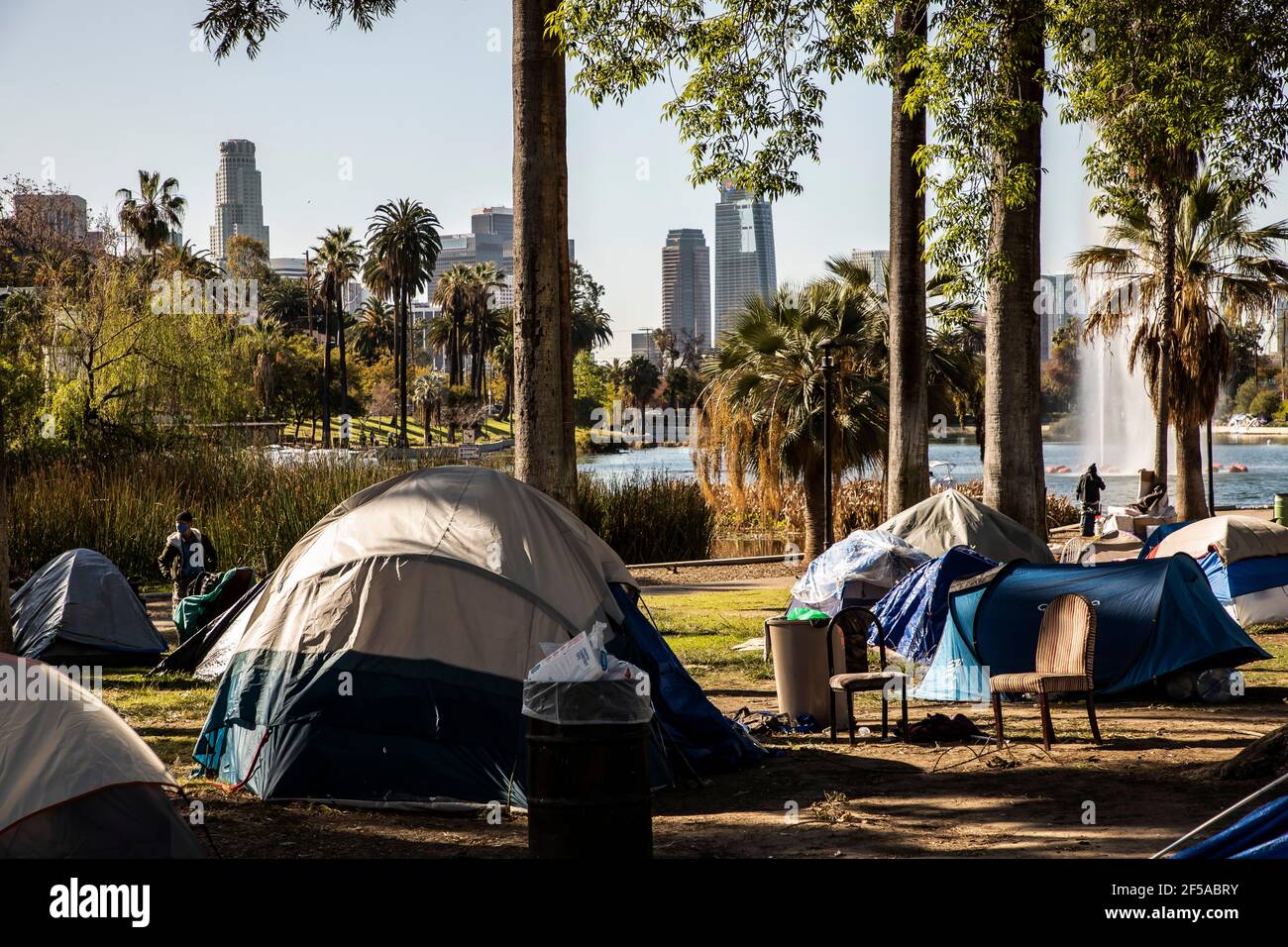 A Homeless Encampment At Echo Park Lake Is Planned To Be Removed By The City Of Los Angeles The Encampment Grew In Size To Over 100 Tents Over The Last Year During