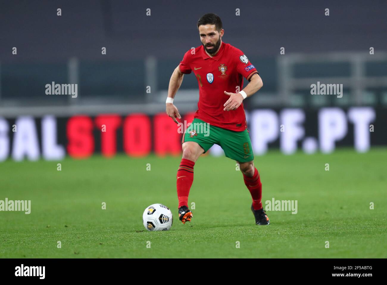 Joao Moutinho of Portugal  in action during the FIFA World Cup 2022 Qualifiers match between Portugal and Azerbaijan. Portugal wins 1-0 over Azerbaijan. Stock Photo