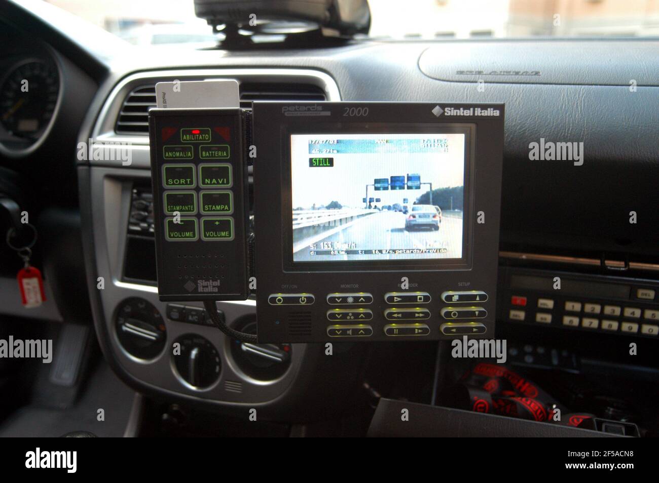 Iyaly, Provida speed limit control system mounted on a traffic police car Stock Photo