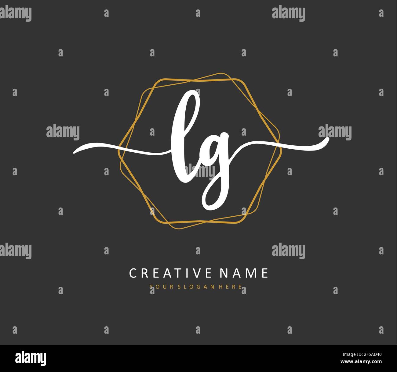 LG Initial letter handwriting and signature logo. A concept handwriting initial logo with template element. Stock Vector