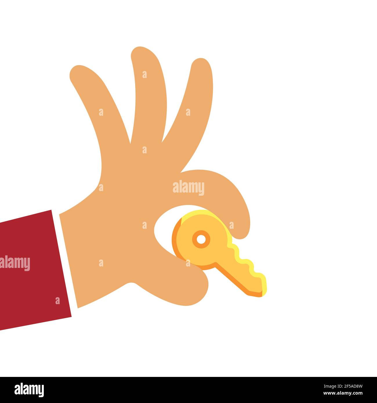 Businessman with golden key over his hand, key to success concept ...