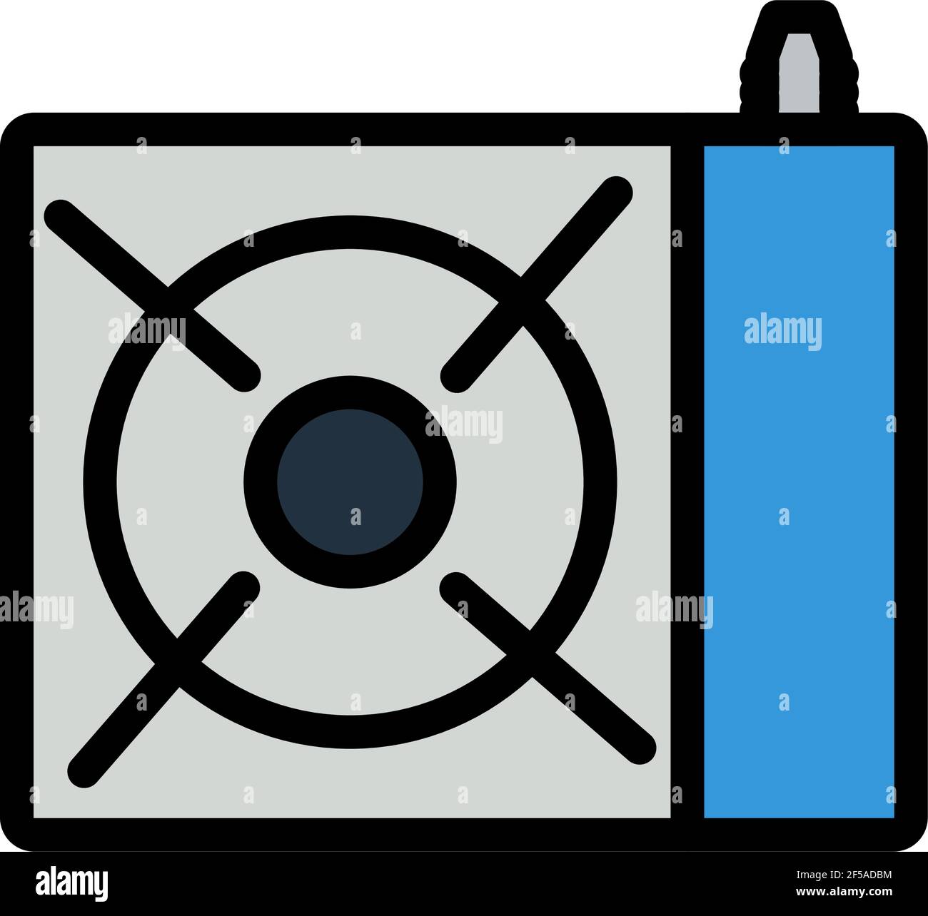 Icon Of Camping Gas Burner Stove. Editable Bold Outline With Color Fill Design. Vector Illustration. Stock Vector