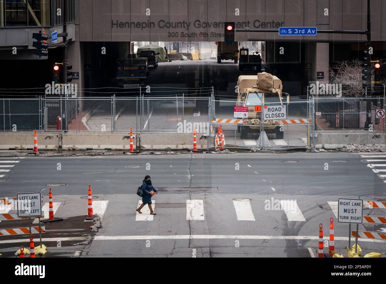 The scene outside the Hennepin County Government Center during jury