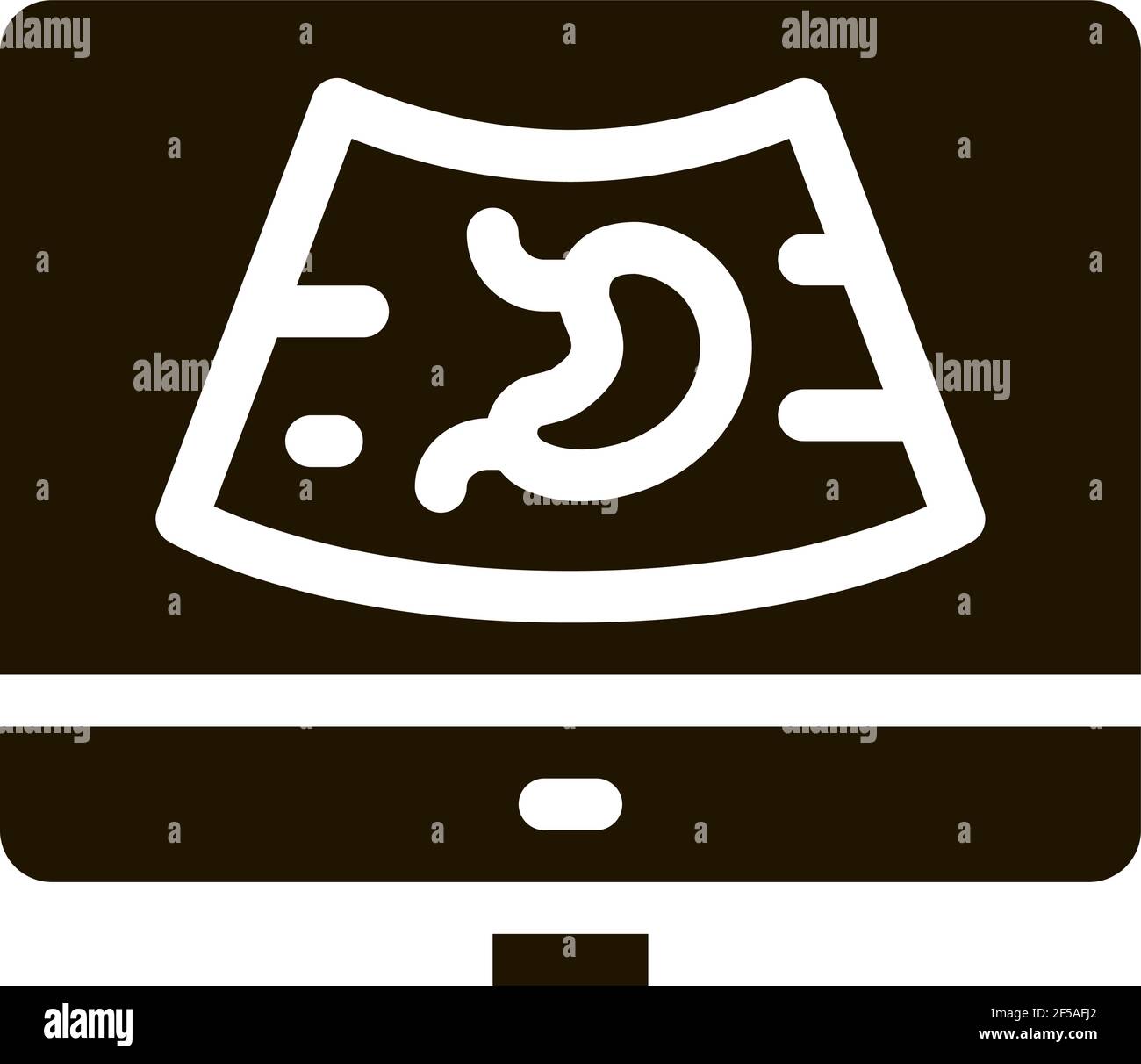 computer diagnostics of stomach icon Vector Glyph Illustration Stock Vector
