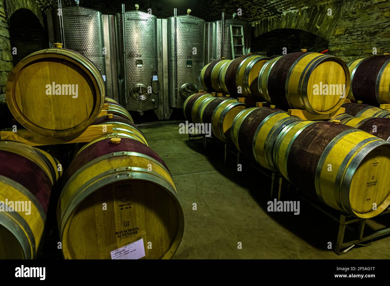 Wine cellar of the oldest wine cooperative in the world in Mayschoß, Germany before the 2021