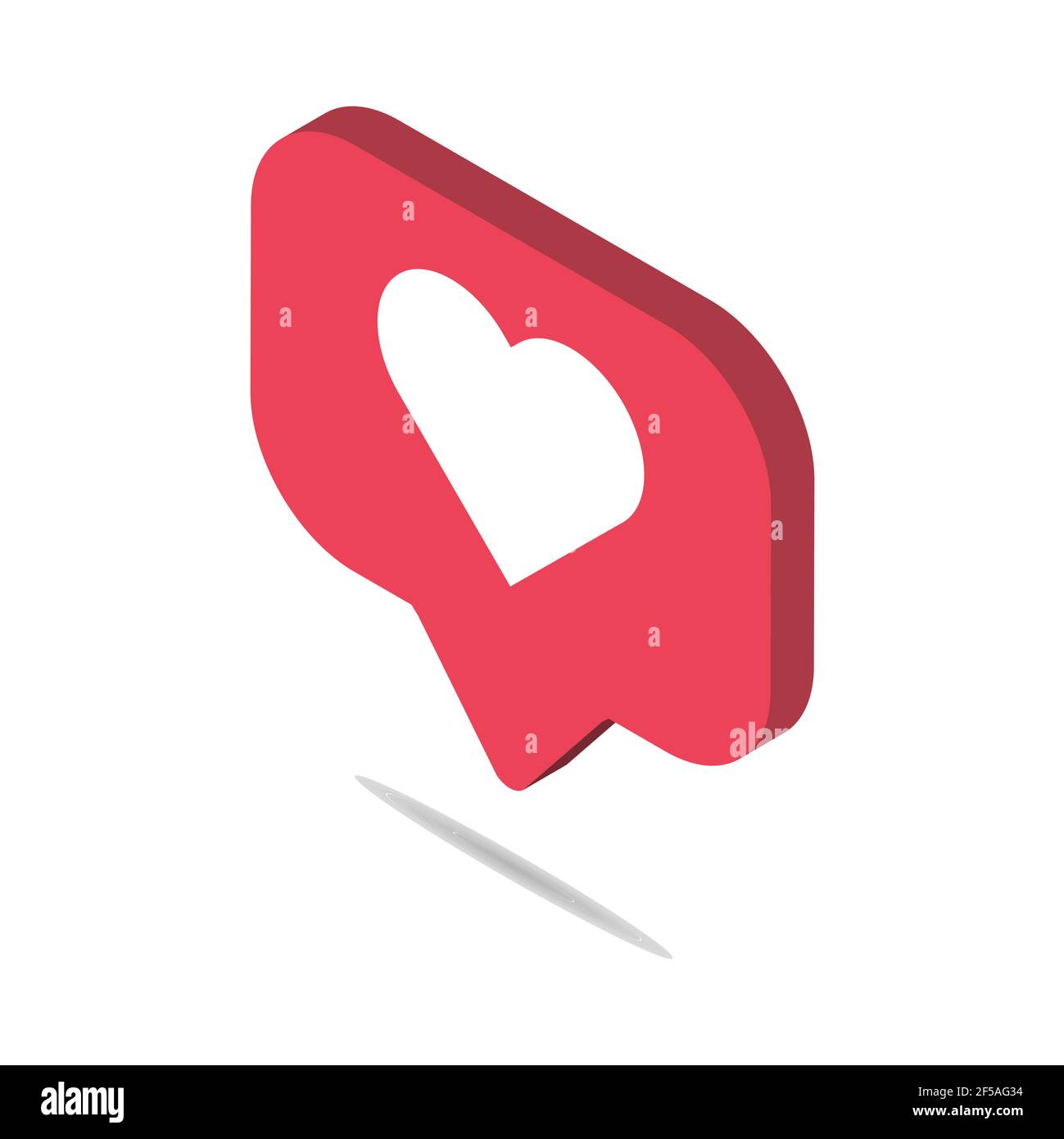 Follower isometric notification symbol for application instagram. Web