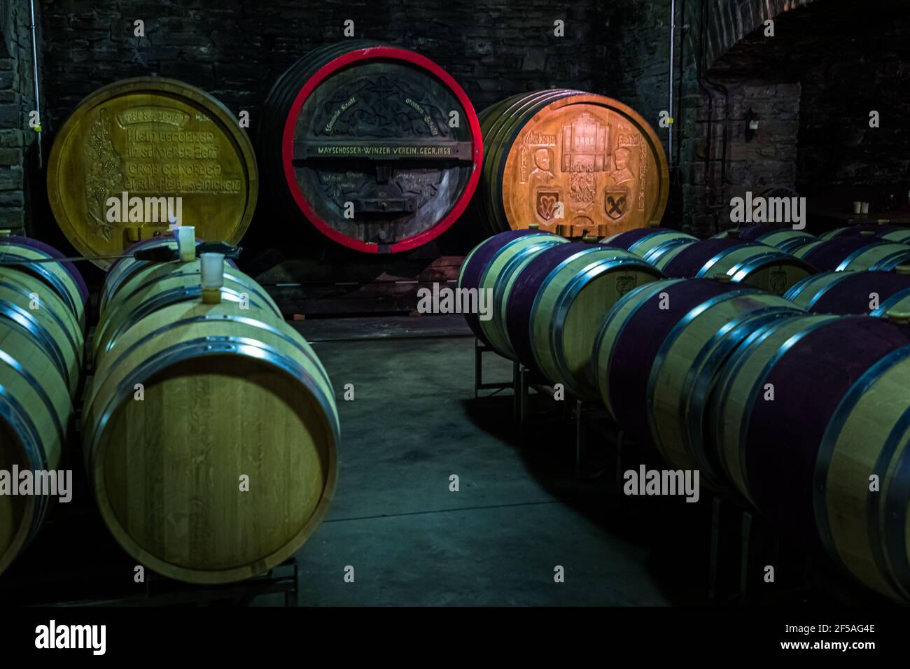 Wine cellar of the oldest wine cooperative in the world in Mayschoß, Germany before the 2021