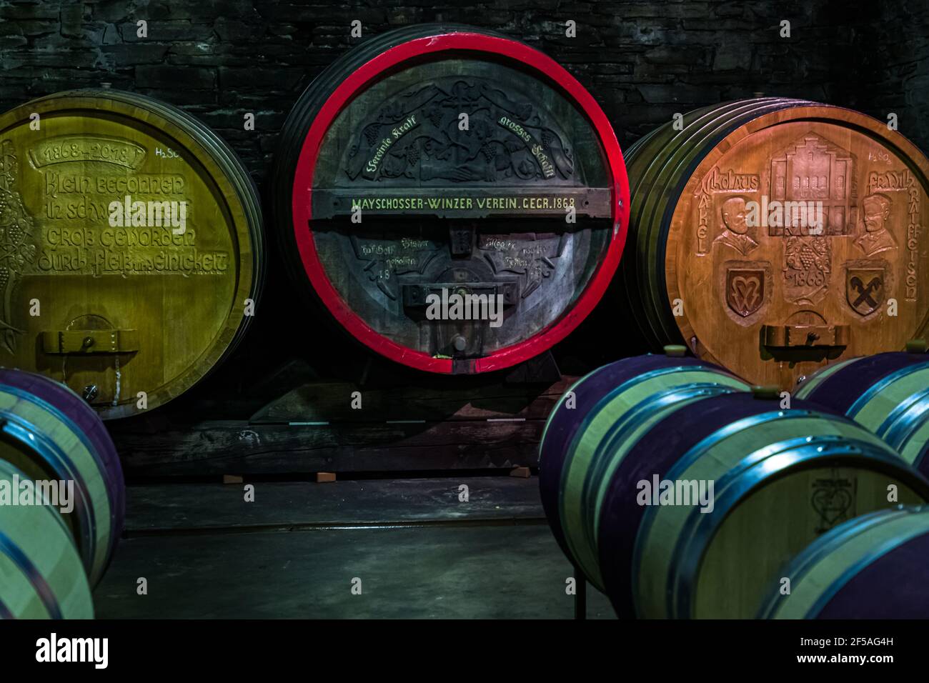 Wine cellar of the oldest wine cooperative in the world in Mayschoß, Germany before the 2021