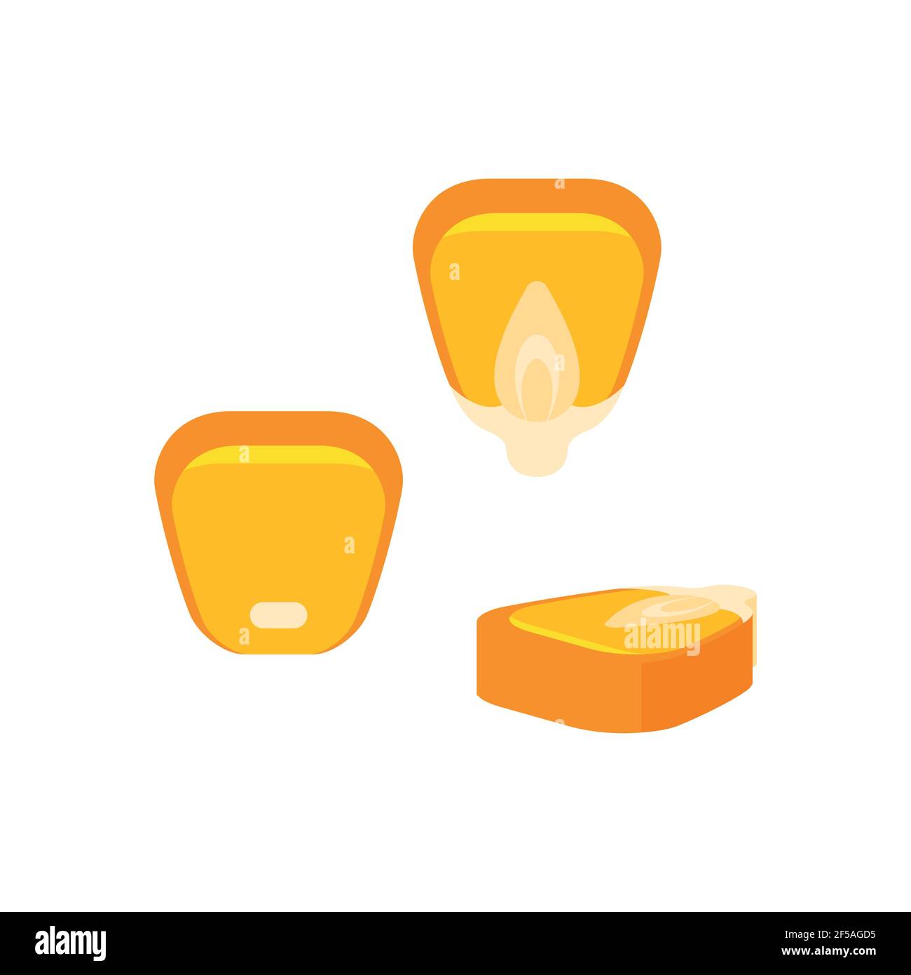 Corn seeds vector cartoon flat illustration isolated on white background. Kernel  grain heap set Stock Vector Image & Art - Alamy