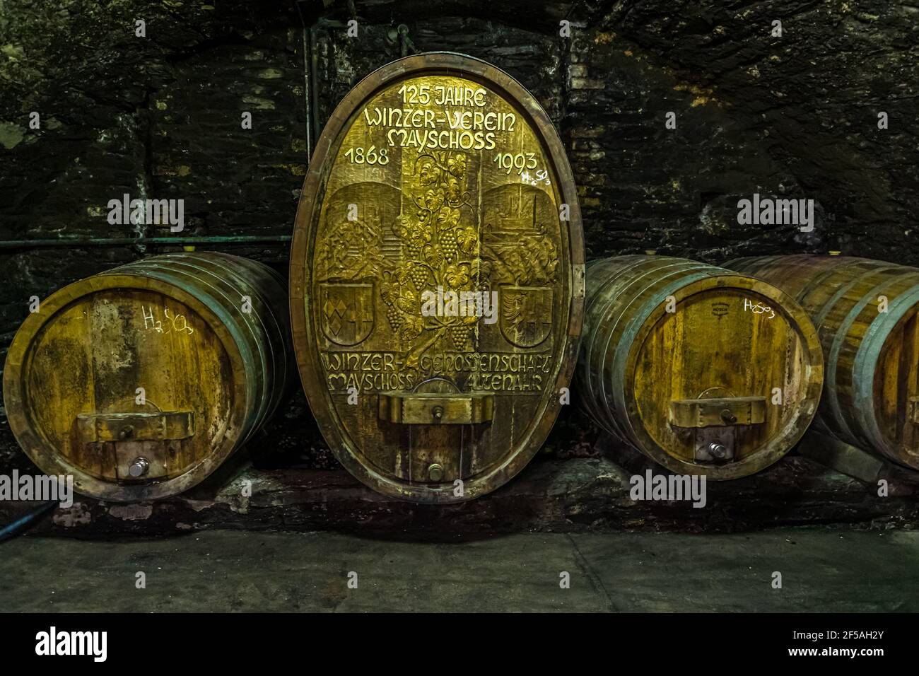 Wine cellar of the oldest wine cooperative in the world in Mayschoß, Germany before the 2021