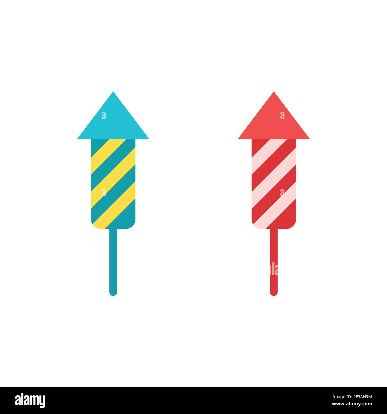 Colorful fireworks on a white background. Vector illustration. Stock Vector