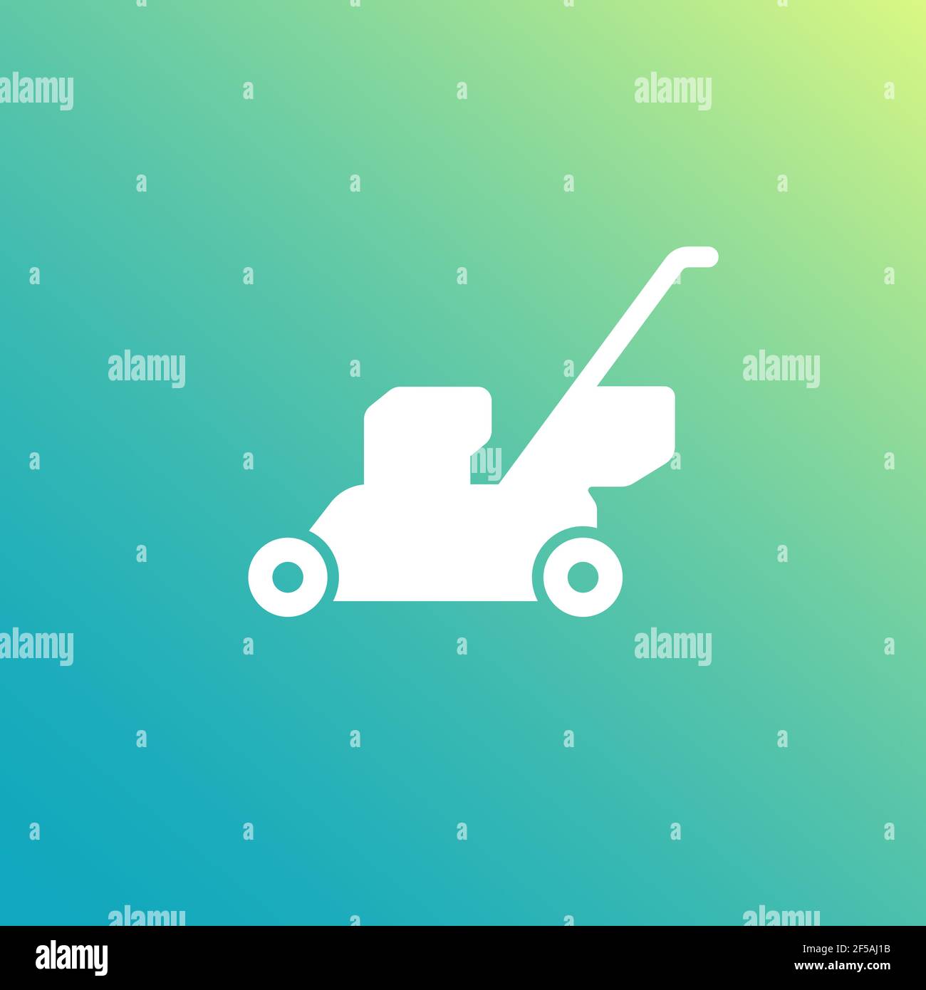 lawn mower vector white icon Stock Vector