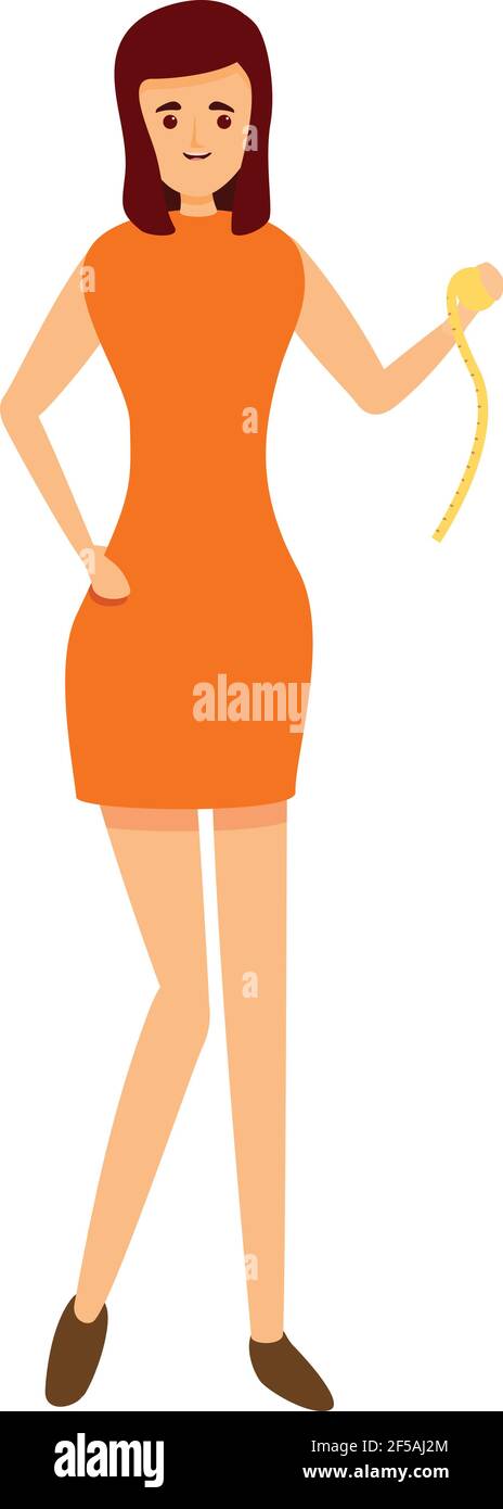 Slimming woman icon. Cartoon of slimming woman vector icon for web design isolated on white background Stock Vector
