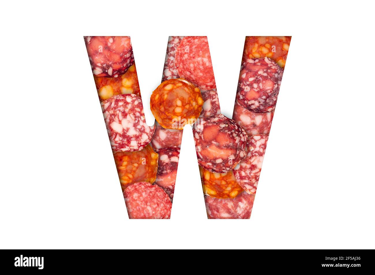 Sausage alphabet isolated on white background. Latin Food alphabet ...