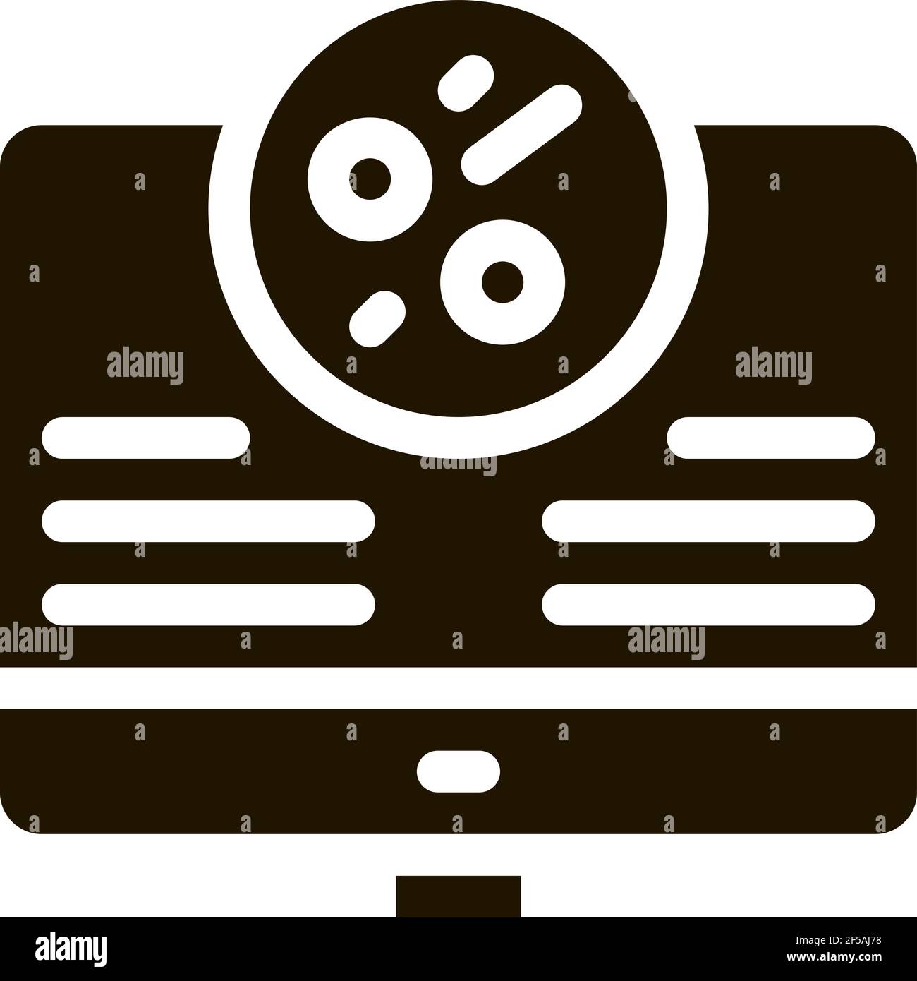 computer study of skin problems icon Vector Glyph Illustration Stock Vector