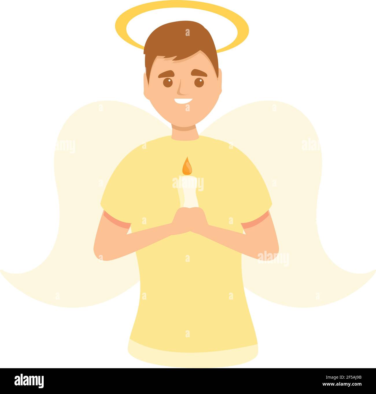 Holy angel icon. Cartoon of holy angel vector icon for web design isolated on white background Stock Vector